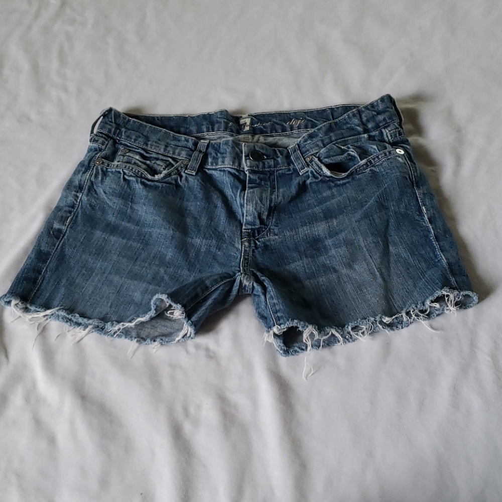 Pair of 28 Cutoff Seven7Mankind Jean Shorts